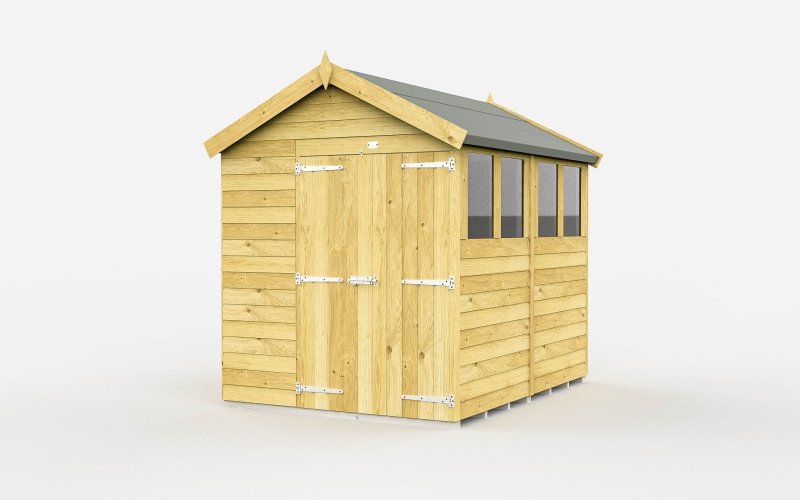 Flat Packed Apex Shed 7x8 - Willow Woodhouse