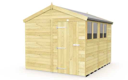 Flat Packed Apex Shed 8x10 - Willow Woodhouse