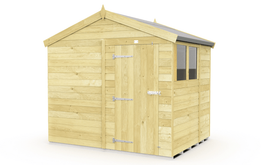 Flat Packed Apex Shed 8x7 - Willow Woodhouse