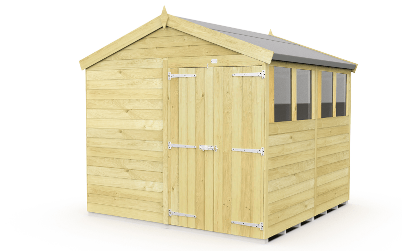 Flat Packed Apex Shed 8x8 - Willow Woodhouse