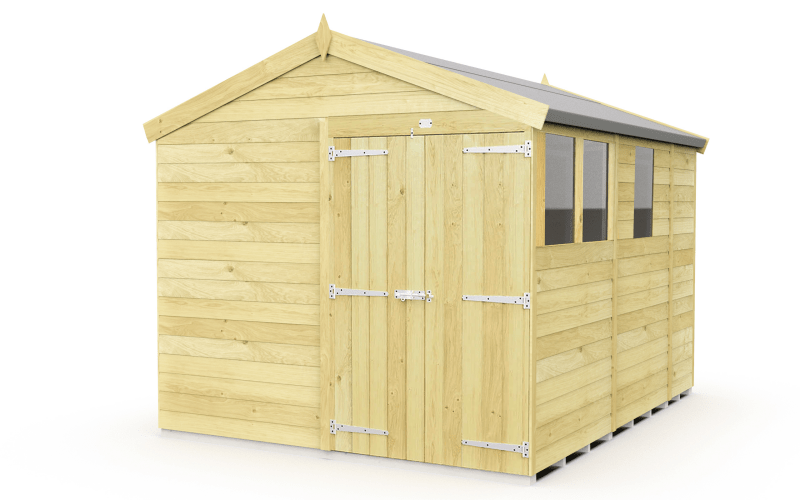 Flat Packed Apex Shed 8x9 - Willow Woodhouse