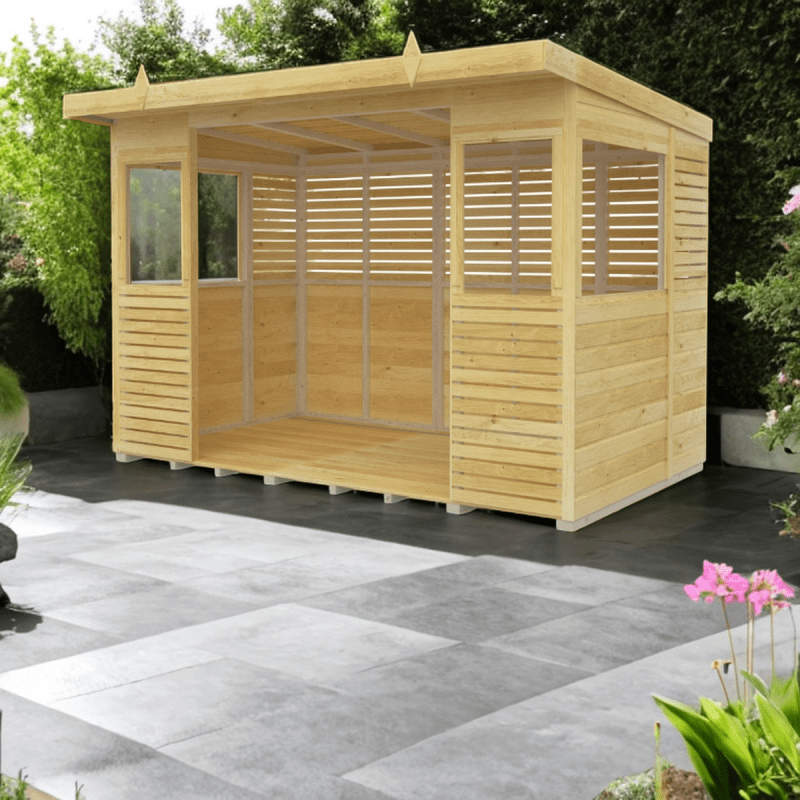 Flat Packed BBQ Pent Shed 10x6 - Willow Woodhouse