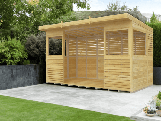 Flat Packed BBQ Pent Shed 10x8 - Willow Woodhouse