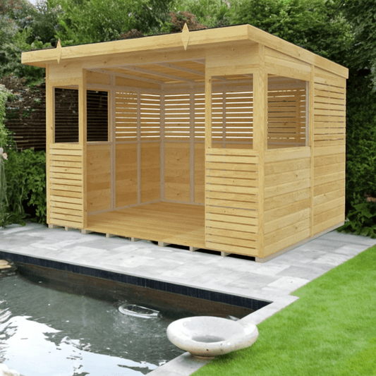 Flat Packed BBQ Pent Shed 12x6 - Willow Woodhouse