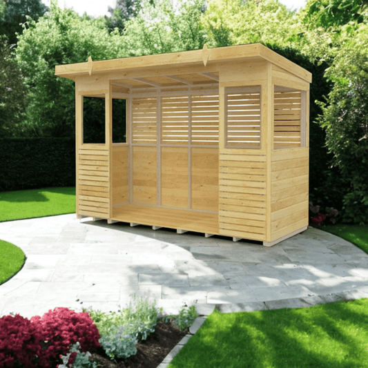 Flat Packed BBQ Pent Shed 8x4 - Willow Woodhouse