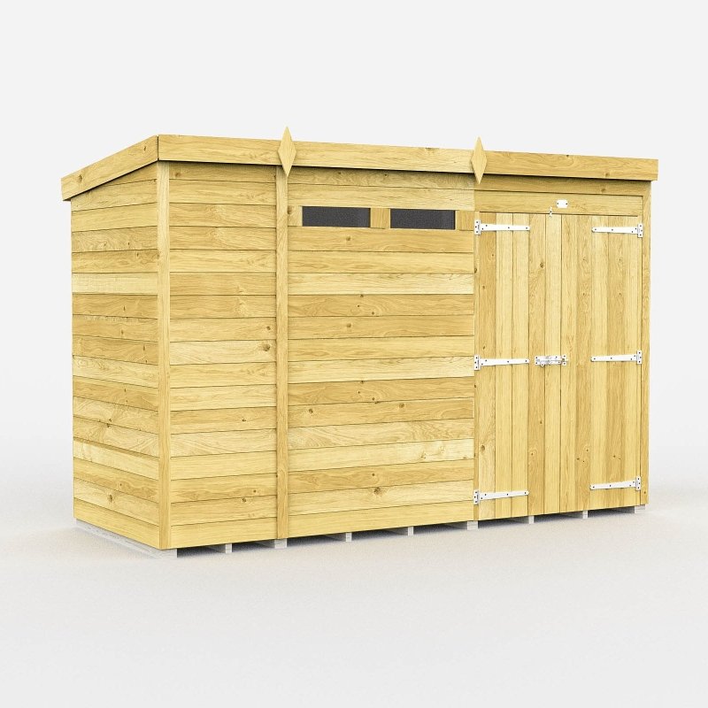 Flat Packed Pent Security Shed 10x4 - Willow Woodhouse