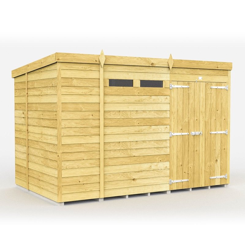 Flat Packed Pent Security Shed 10x6 - Willow Woodhouse