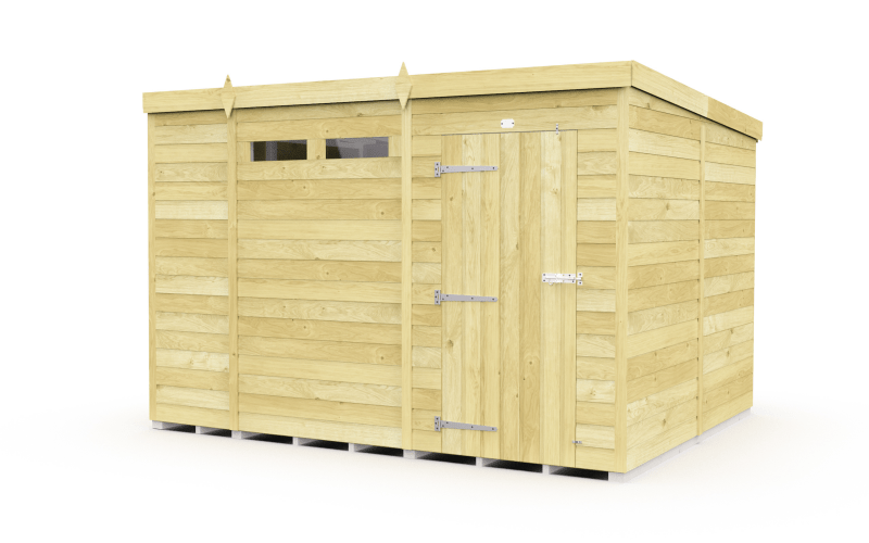 Flat Packed Pent Security Shed 10x8 - Willow Woodhouse