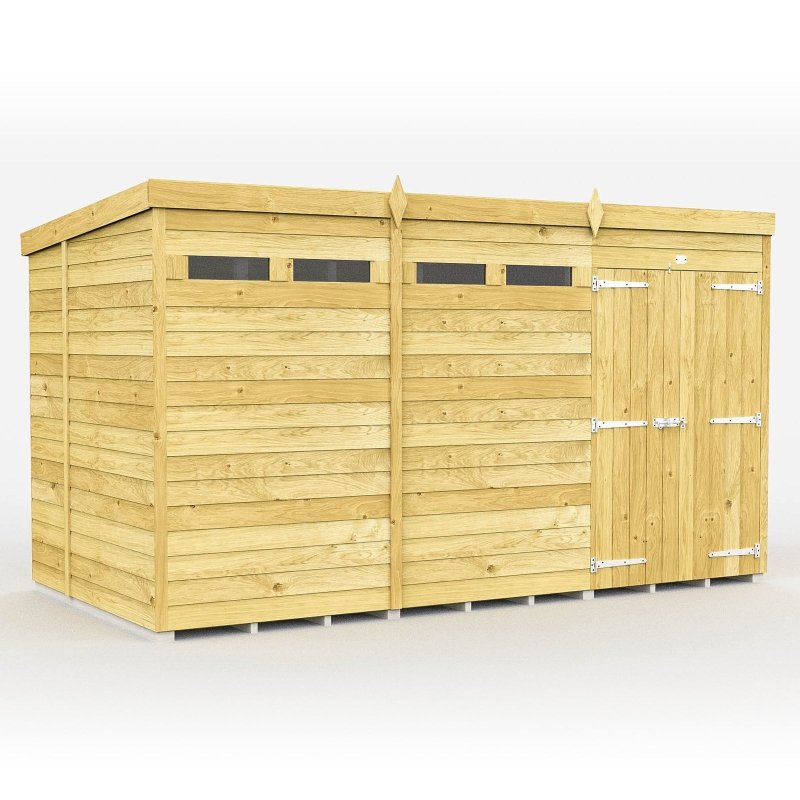 Flat Packed Pent Security Shed 12x7 - Willow Woodhouse