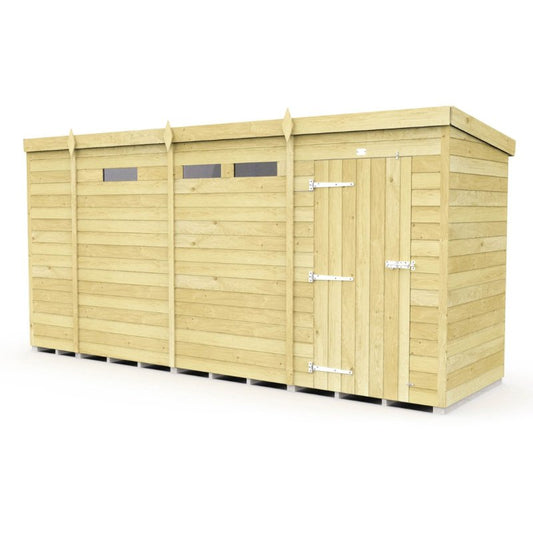 Flat Packed Pent Security Shed 13x4 - Willow Woodhouse