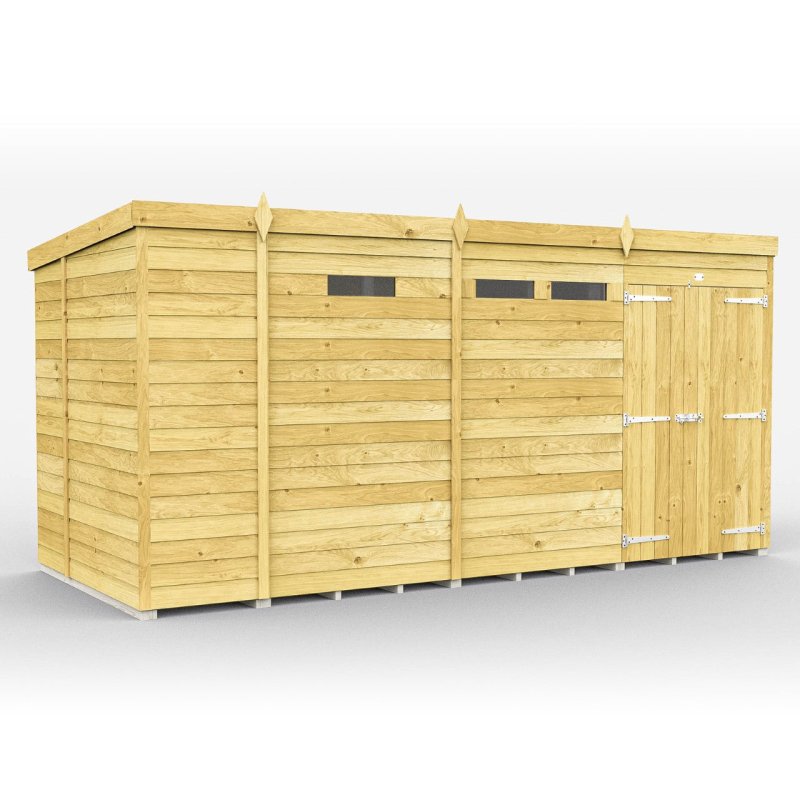 Flat Packed Pent Security Shed 13x6 - Willow Woodhouse