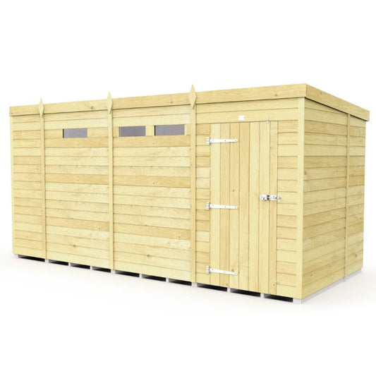 Flat Packed Pent Security Shed 13x6 - Willow Woodhouse