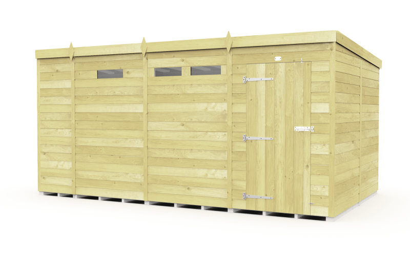 Flat Packed Pent Security Shed 13x8 - Willow Woodhouse