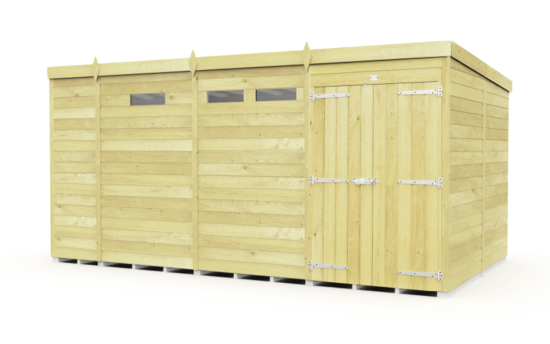 Flat Packed Pent Security Shed 13x8 - Willow Woodhouse