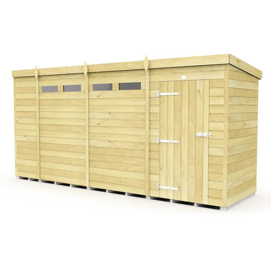 Flat Packed Pent Security Shed 14x4 - Willow Woodhouse