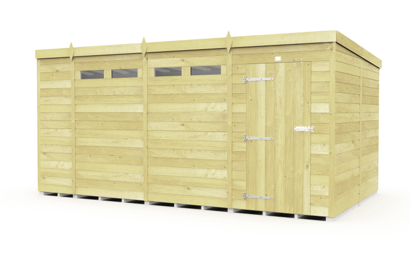 Flat Packed Pent Security Shed 14x8 - Willow Woodhouse