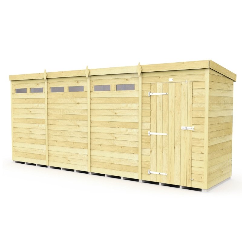 Flat Packed Pent Security Shed 16x4 - Willow Woodhouse