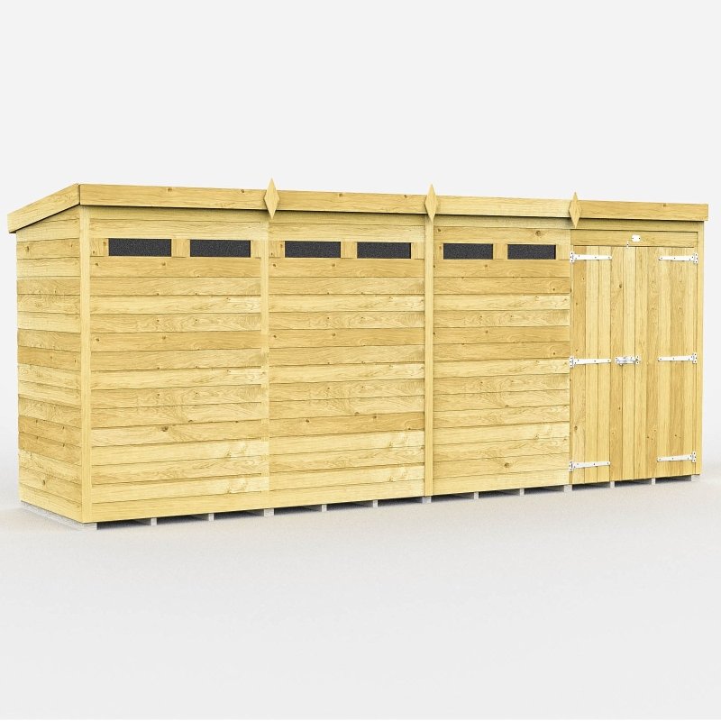 Flat Packed Pent Security Shed 16x4 - Willow Woodhouse