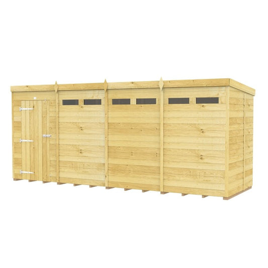 Flat Packed Pent Security Shed 16x5 - Willow Woodhouse