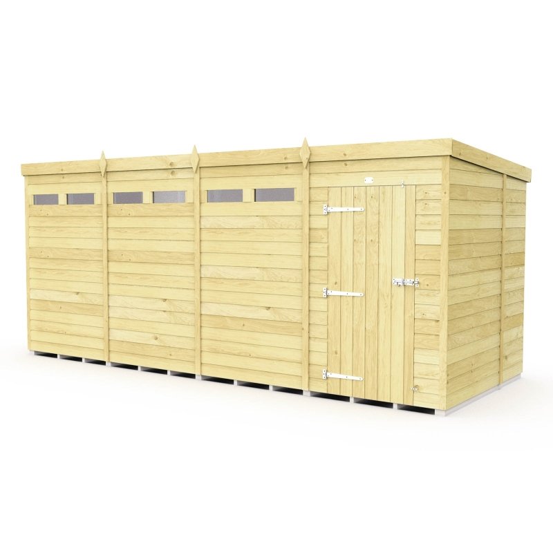 Flat Packed Pent Security Shed 16x7 - Willow Woodhouse