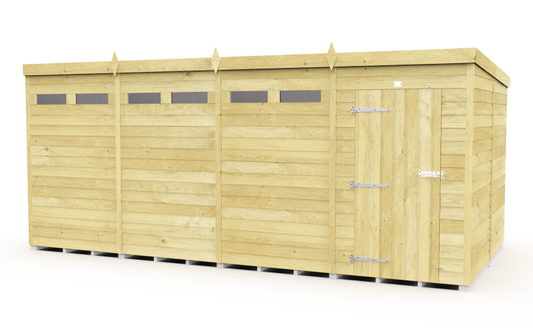 Flat Packed Pent Security Shed 16x8 - Willow Woodhouse