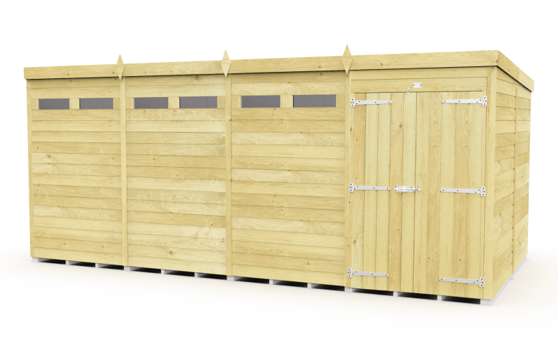 Flat Packed Pent Security Shed 16x8 - Willow Woodhouse