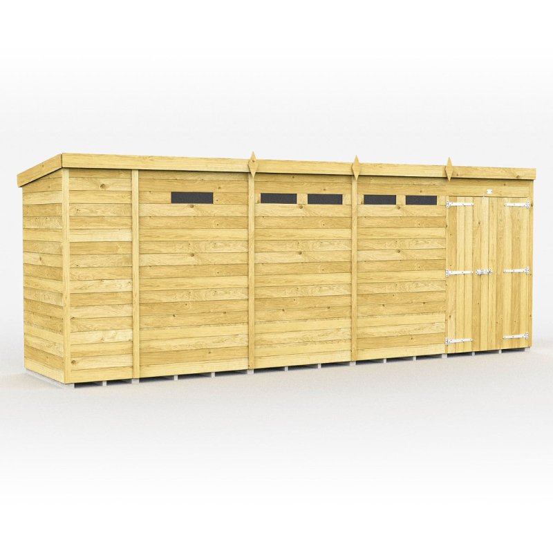 Flat Packed Pent Security Shed 17x4 - Willow Woodhouse