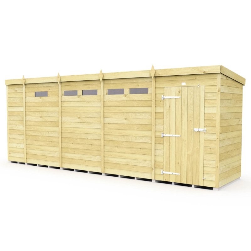 Flat Packed Pent Security Shed 17x4 - Willow Woodhouse