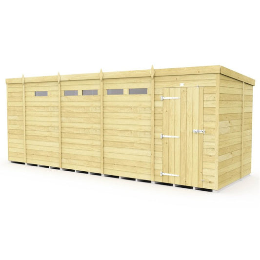 Flat Packed Pent Security Shed 17x6 - Willow Woodhouse