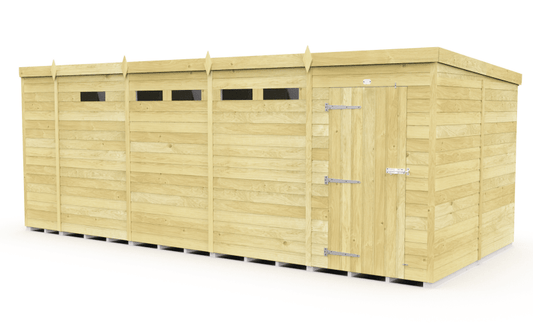 Flat Packed Pent Security Shed 17x8 - Willow Woodhouse