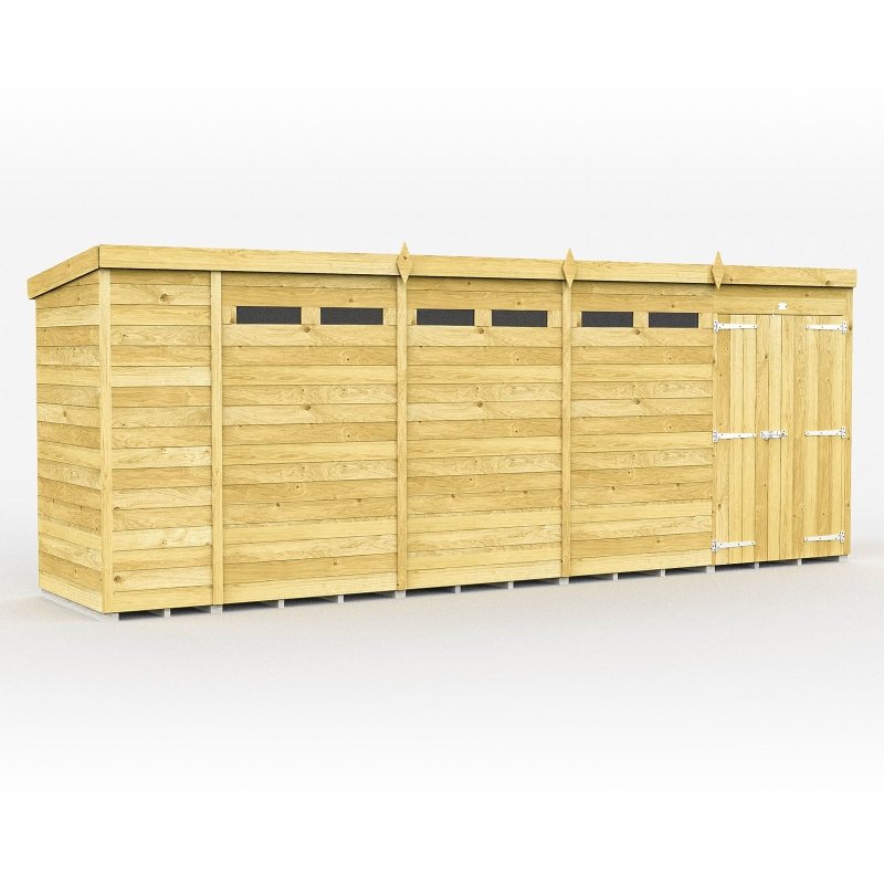 Flat Packed Pent Security Shed 18x4 - Willow Woodhouse