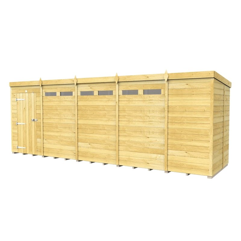 Flat Packed Pent Security Shed 19x5 - Willow Woodhouse