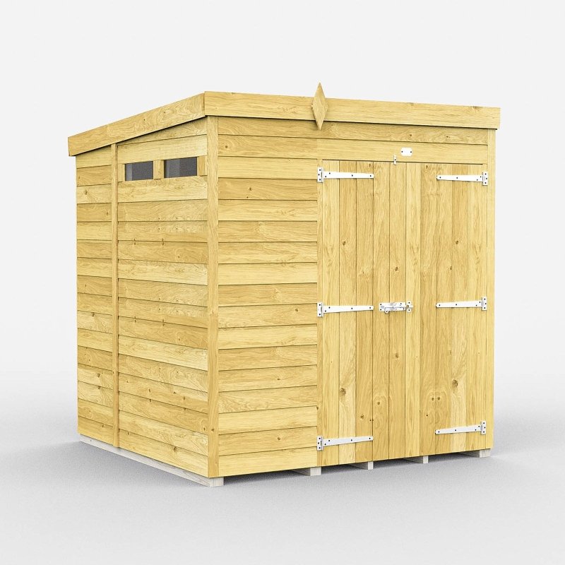 Flat Packed Pent Security Shed 6x7 - Willow Woodhouse