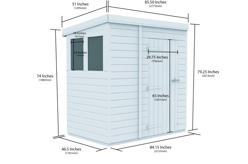 Flat Packed Pent Security Shed 7x4 - Willow Woodhouse