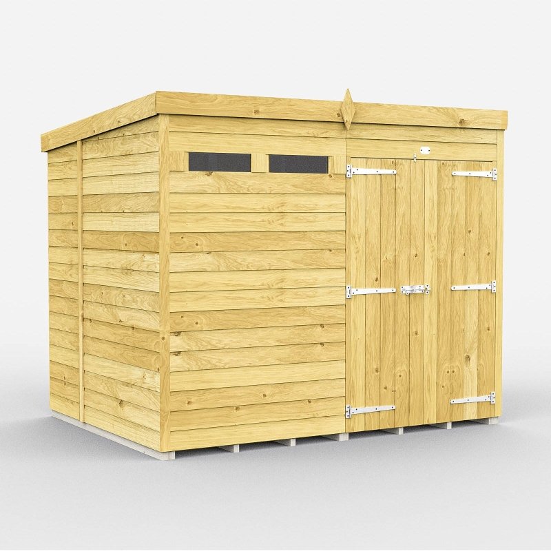 Flat Packed Pent Security Shed 8x6 - Willow Woodhouse