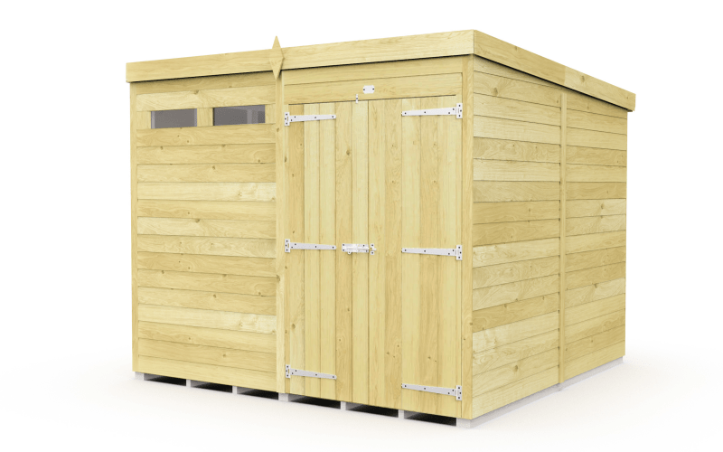 Flat Packed Pent Security Shed 8x8 - Willow Woodhouse