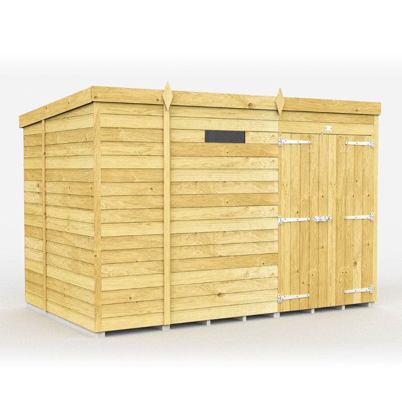 Flat Packed Pent Security Shed 9x6 - Willow Woodhouse