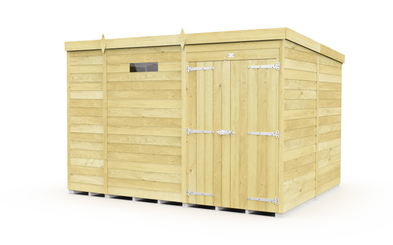 Flat Packed Pent Security Shed 9x8 - Willow Woodhouse