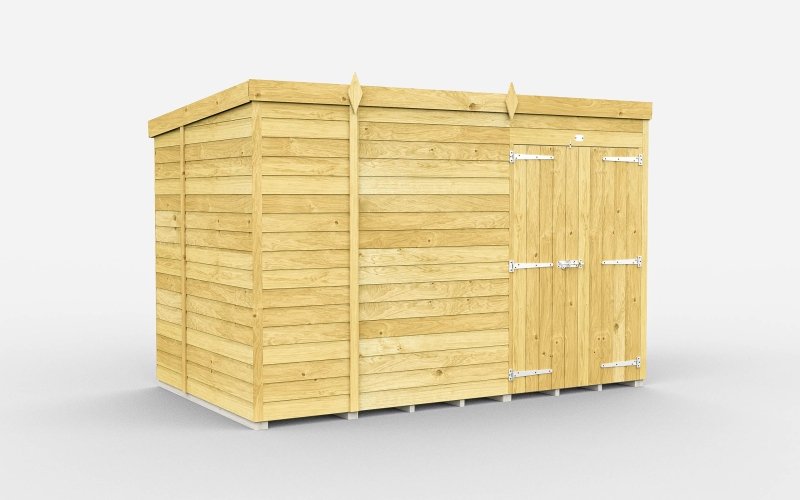 Flat Packed Pent Shed 10x7 - Willow Woodhouse