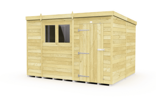 Flat Packed Pent Shed 10x8 - Willow Woodhouse