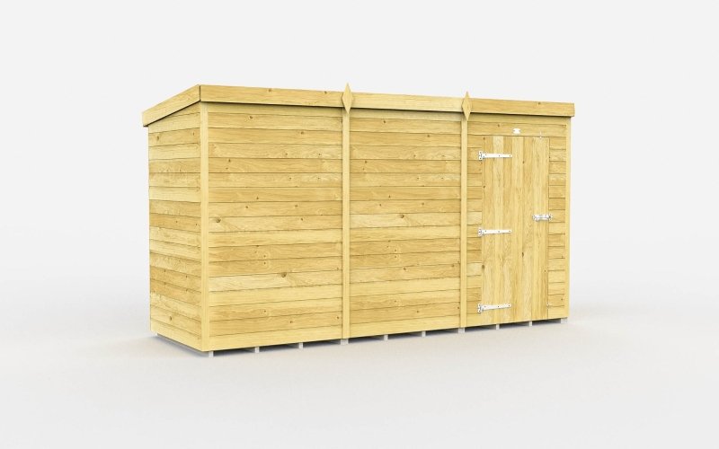 Flat Packed Pent Shed 12x4 - Willow Woodhouse