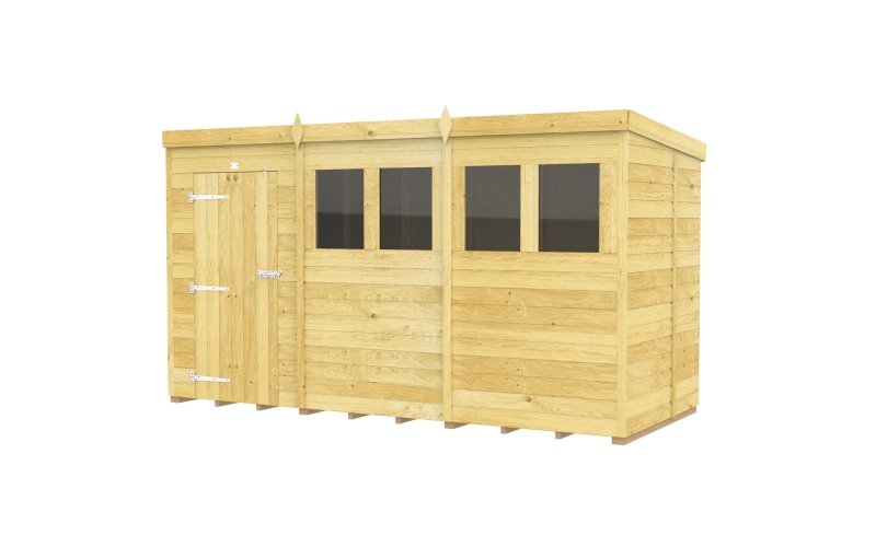 Flat Packed Pent Shed 12x5 - Willow Woodhouse