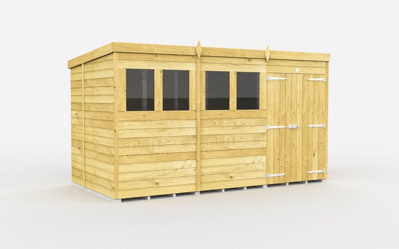 Flat Packed Pent Shed 12x6 - Willow Woodhouse