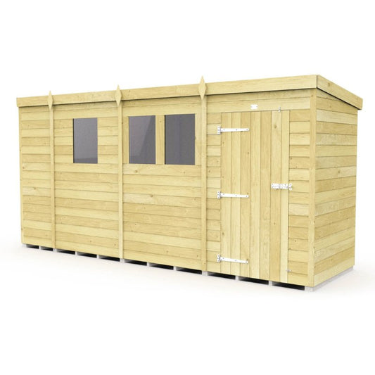 Flat Packed Pent Shed 13x4 - Willow Woodhouse