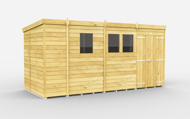 Flat Packed Pent Shed 13x6 - Willow Woodhouse