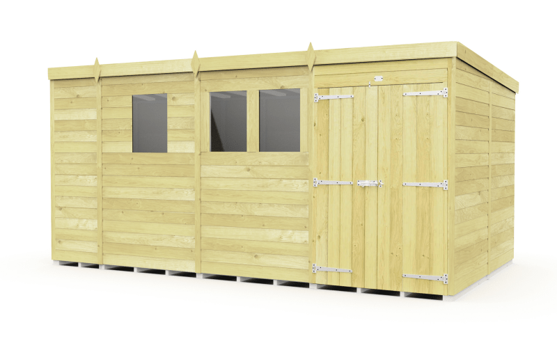 Flat Packed Pent Shed 13x8 - Willow Woodhouse