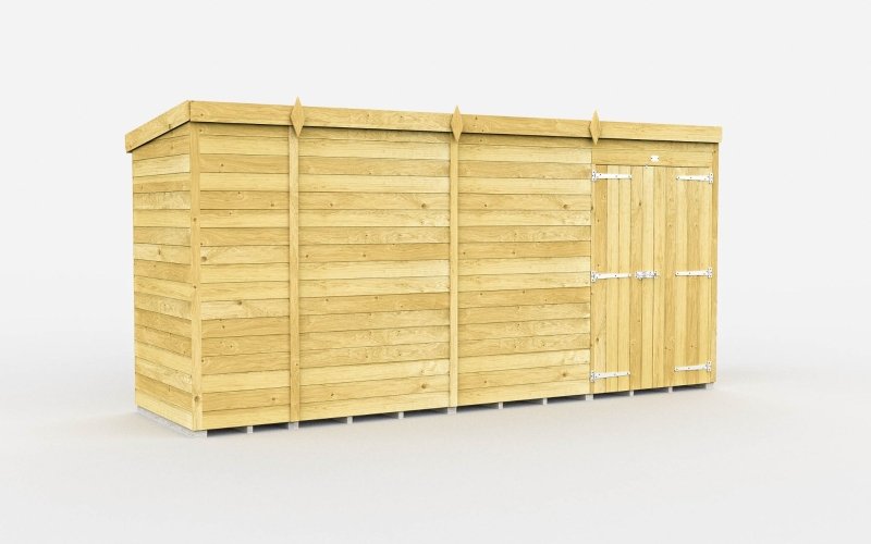 Flat Packed Pent Shed 14x4 - Willow Woodhouse