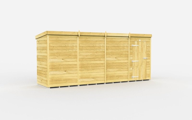 Flat Packed Pent Shed 15x4 - Willow Woodhouse