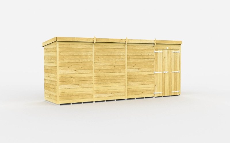 Flat Packed Pent Shed 15x4 - Willow Woodhouse