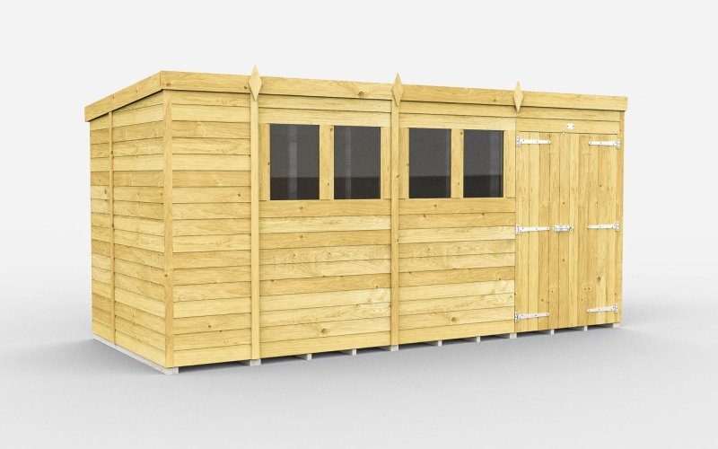 Flat Packed Pent Shed 15x6 - Willow Woodhouse